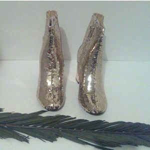 NWOT Gold Sequin Booties